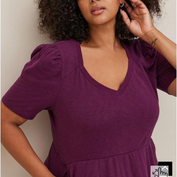 NWT Torrid Mini Slub Puff Sleeve Skater Dress - size 00 - Picture 5 of 13